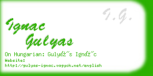 ignac gulyas business card